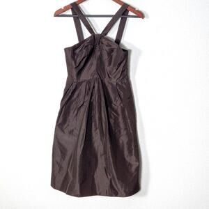 J.Crew Occasion Dress Silk Brown Size 2 NWT Minimalist Eveningwear